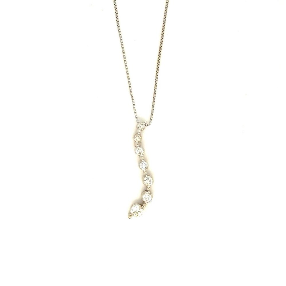 14K White‎ Journey Diamond Journey Necklace